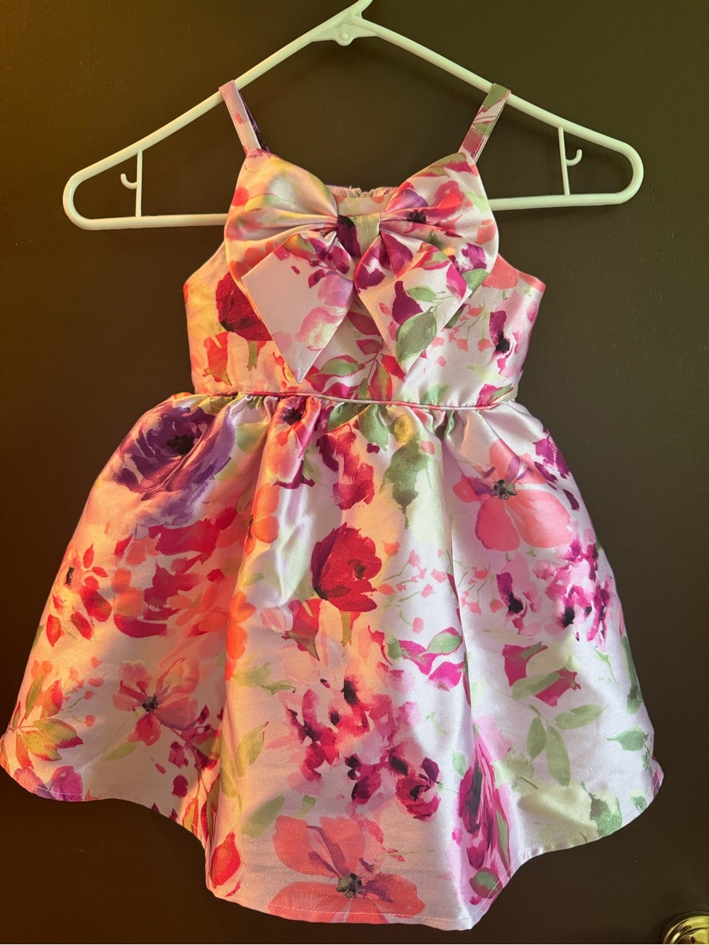 Zunie Pink Floral Bow Party Dress for Kids